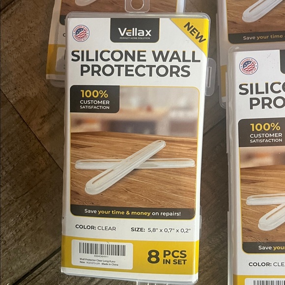 Lot of 9 Vellax Silicone Wall Protectors - Clear assorted sizes - Picture 2 of 4